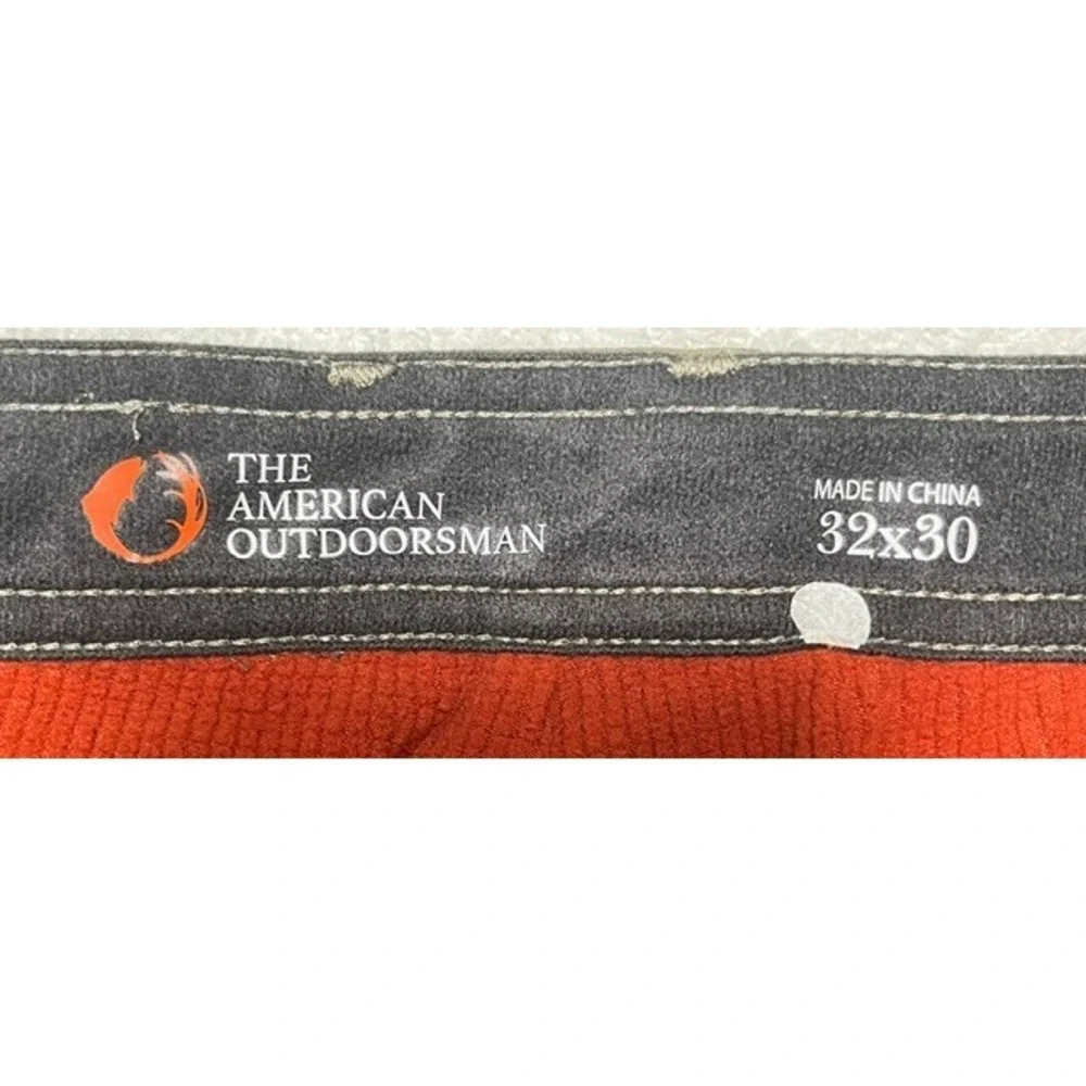 The American Outdoorsman Mens Sz 32x30 Fleece Lined Cargo Pants Olive Hike-2118